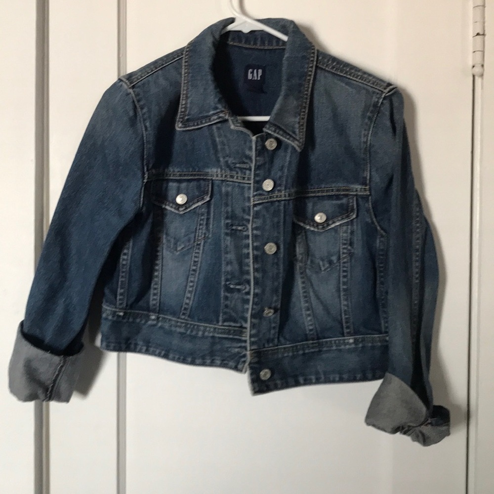 Cropped denim vest